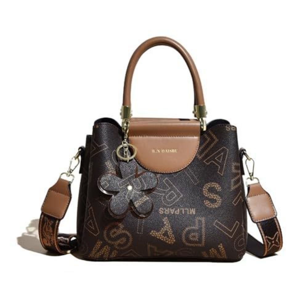 Shiny Patent Pu Textured Handbags Embroidery Strap Bags Fashion Satchel